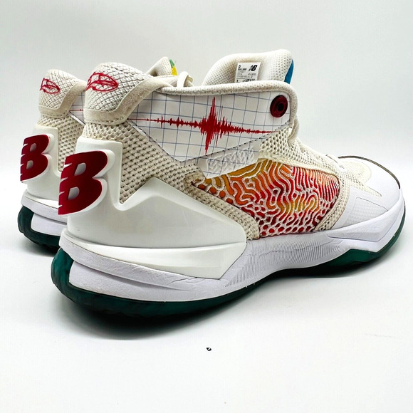 New Balance Shoes Mens 8 White Red Green Kawhi II Sneakers Basketball Trainers - Picture 8 of 10